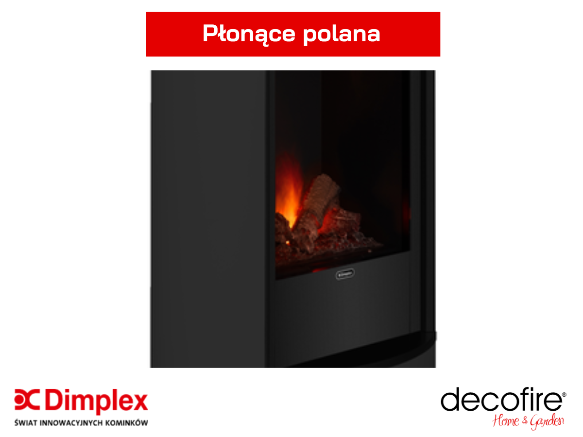 Dekoracja płonące polana w kominku elektrycznym Dimplex Verdi