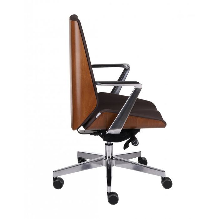 Grospol Fotel biurowy Moon Wood AL1 chrome tkanina Fame - 6 kolorów