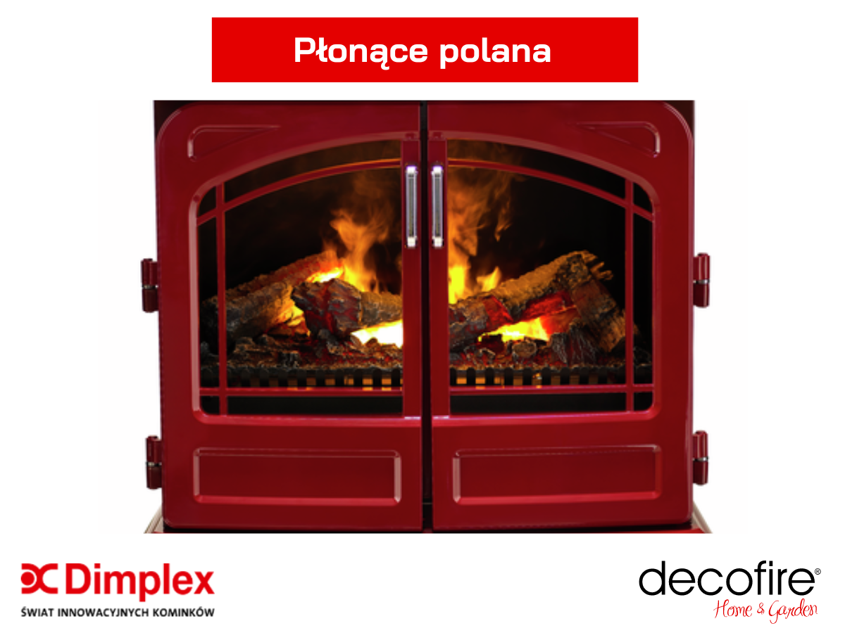 Płonące polana w kominku elektrycznym Dimplex Grand Rouge