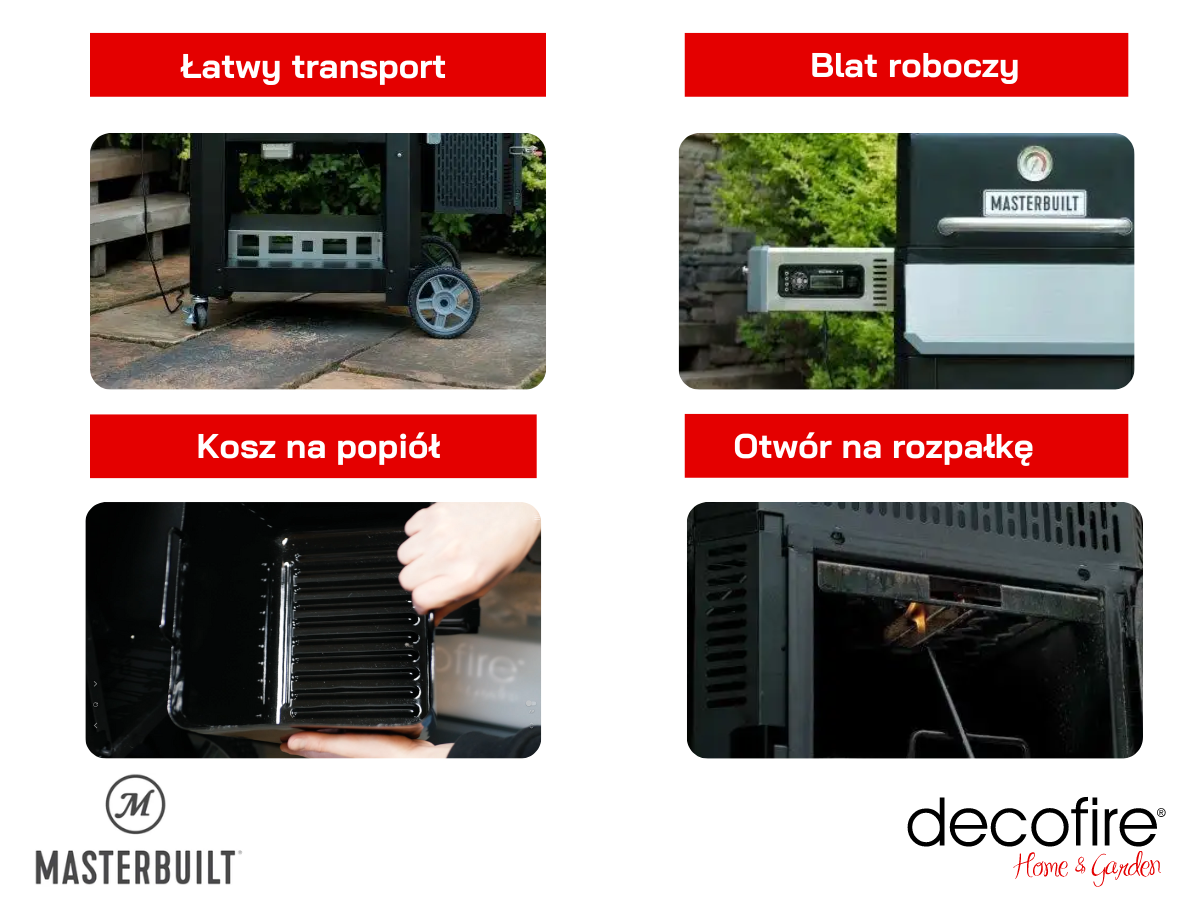 Dodatkowe udogodnienia w grillu cyfrowym Gravity Series 800 + wędzarnia Masterbuilt
