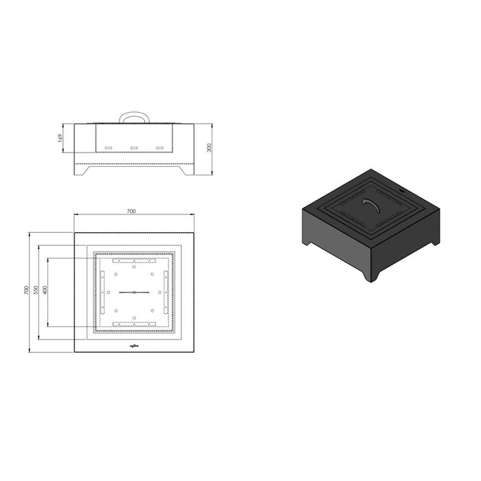 Palenisko ogrodowe Outfire Black Square 700 Infire