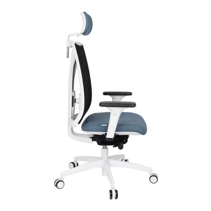 Fotel biurowy Grospol Valio WS HD chrome white tkanina Valencia - 12 kolorów