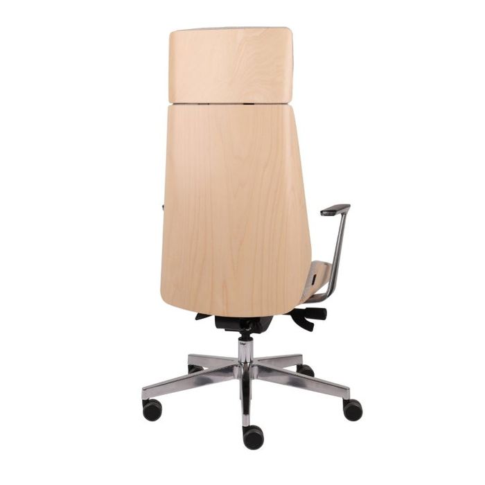 Grospol Fotel biurowy Moon Wood HD AL1 chrome tkanina Valencia - 12 kolorów