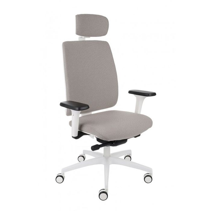 Fotel biurowy Grospol Valio WT HD chrome white tkanina Omega - 8 kolorów