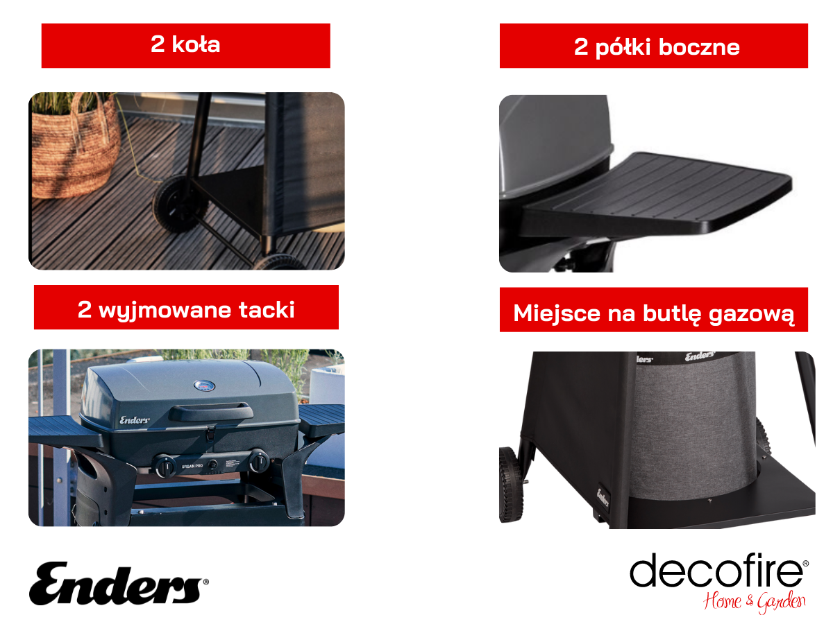 Dodatkowe udogodnienia w grillu gazowym Enders Urban Pro Trolley