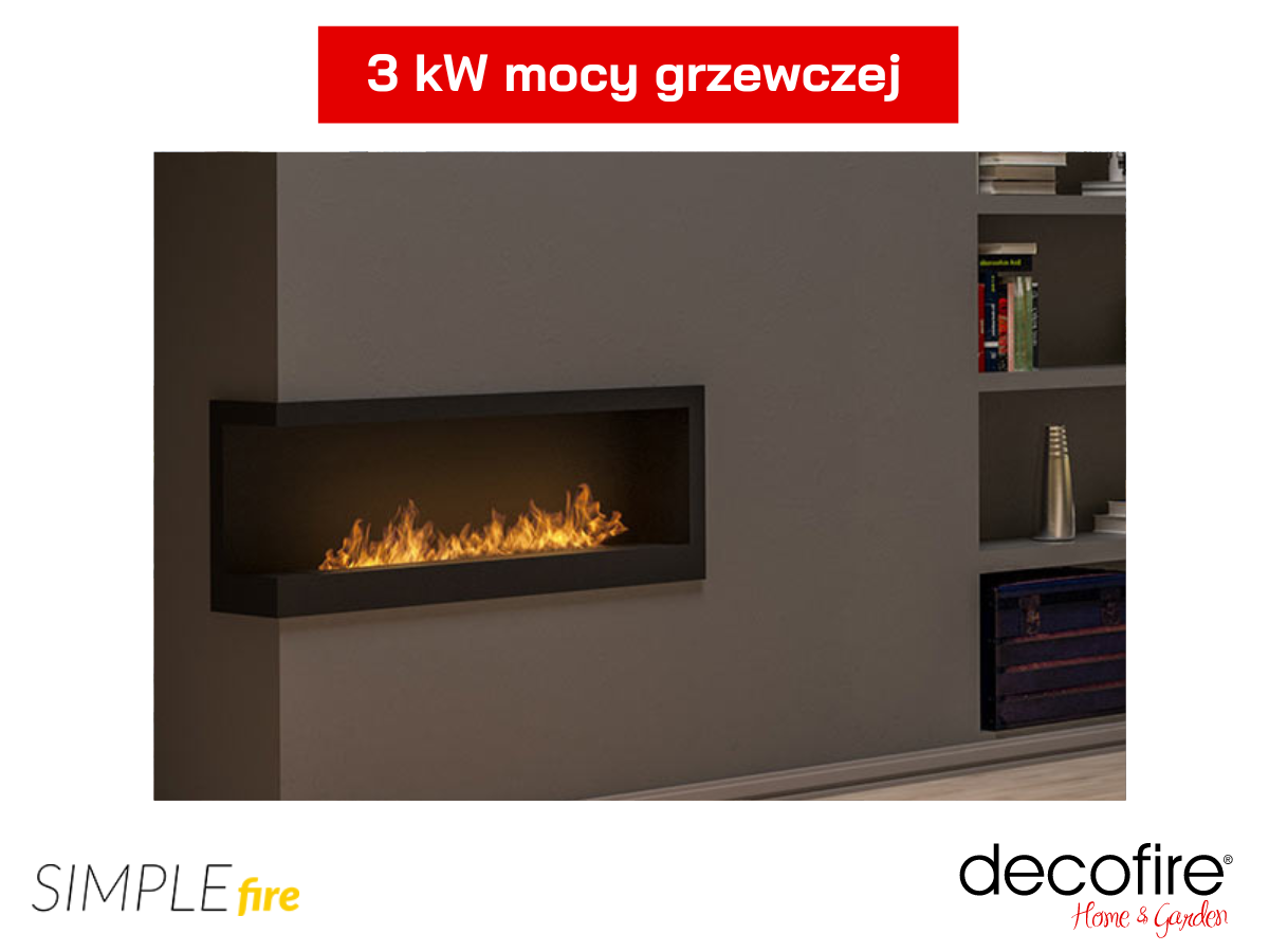 Biokominek narożny Simple Fire CORNER 1200L z mocą grzewczą 3 kW
