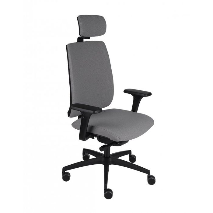 Fotel biurowy Grospol Valio BT HD black chrome tkanina Synergy - 12 kolorów