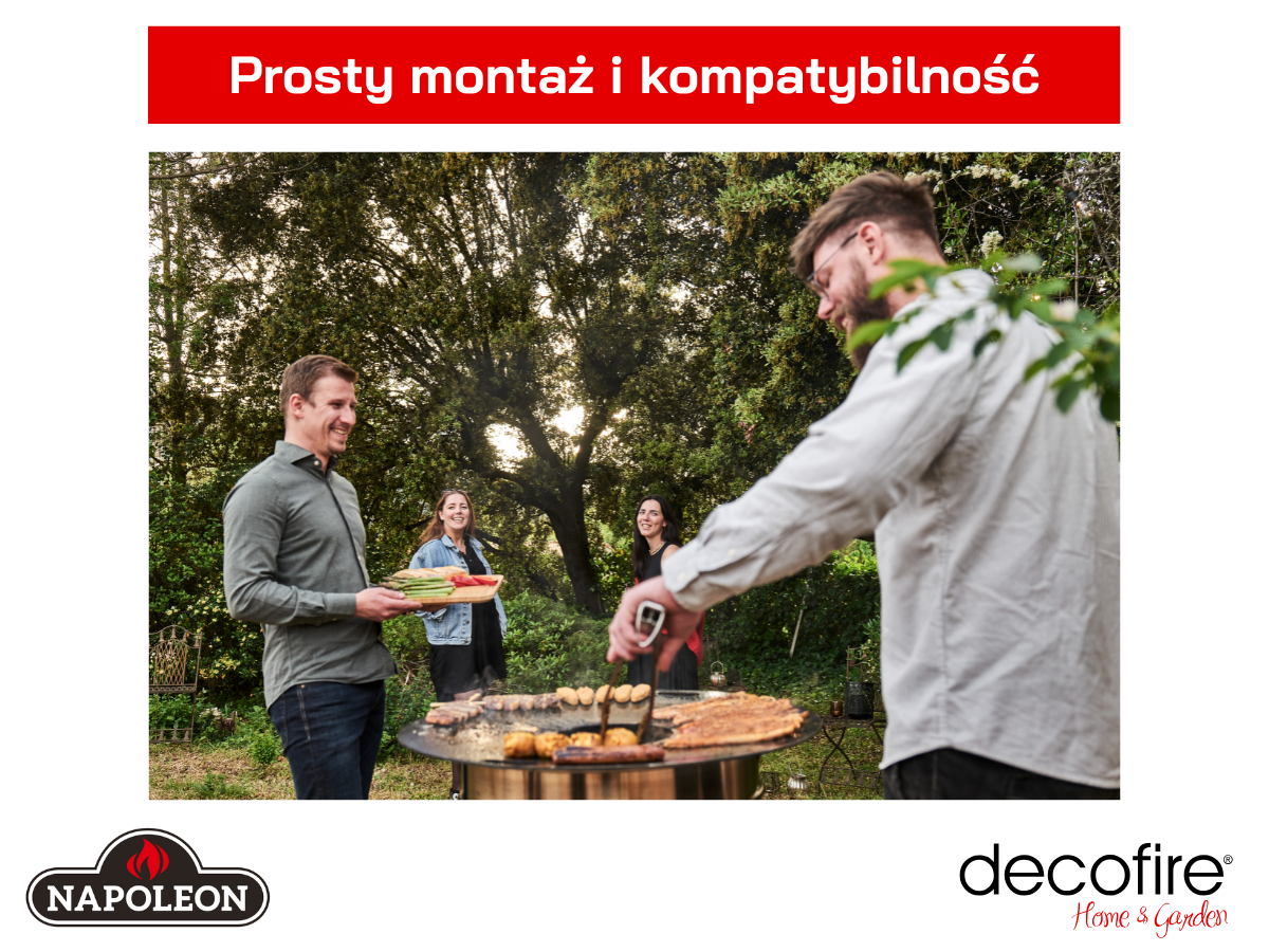 Prosty montaż i kompatybilność z grillami węglowymi Napoleon
