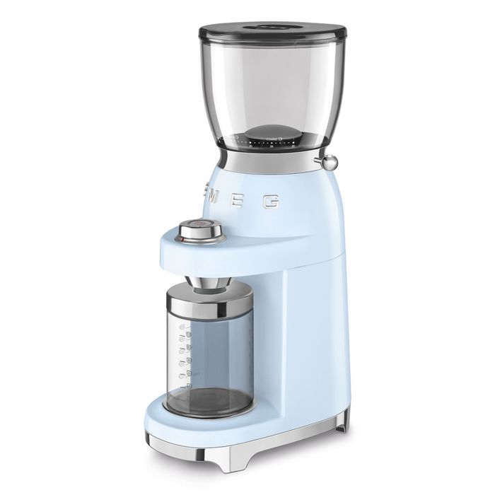 Elektryczny młynek do kawy 50's style Pastelowy błękit Smeg (CGF11PBEU)