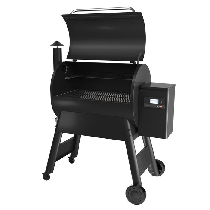 Grill na pellet PRO 780 (black) INT Traeger z otwartą pokrywą