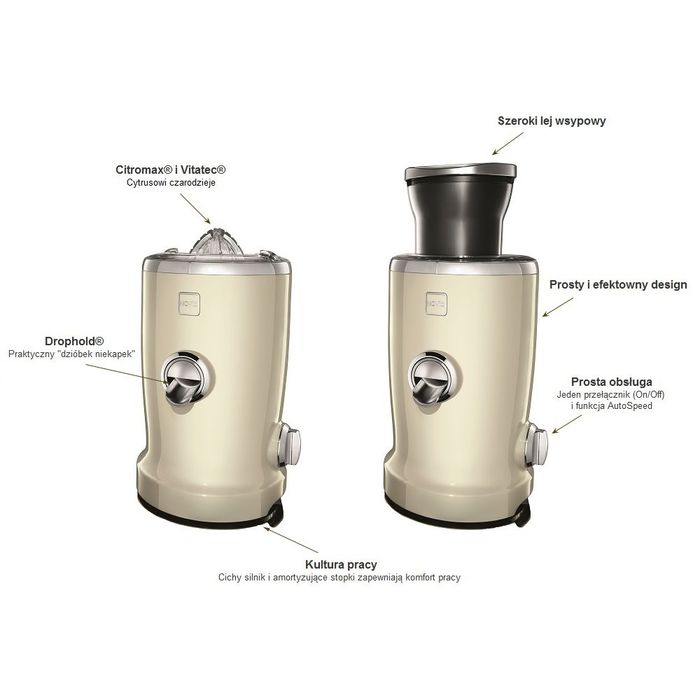 NOVIS - Wyciskarka do soku Vita Juicer - kremowy