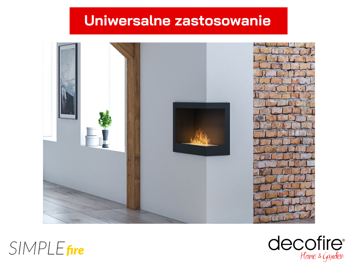 Biokominek narożny Simple Fire CORNER 600R uniwersalny 