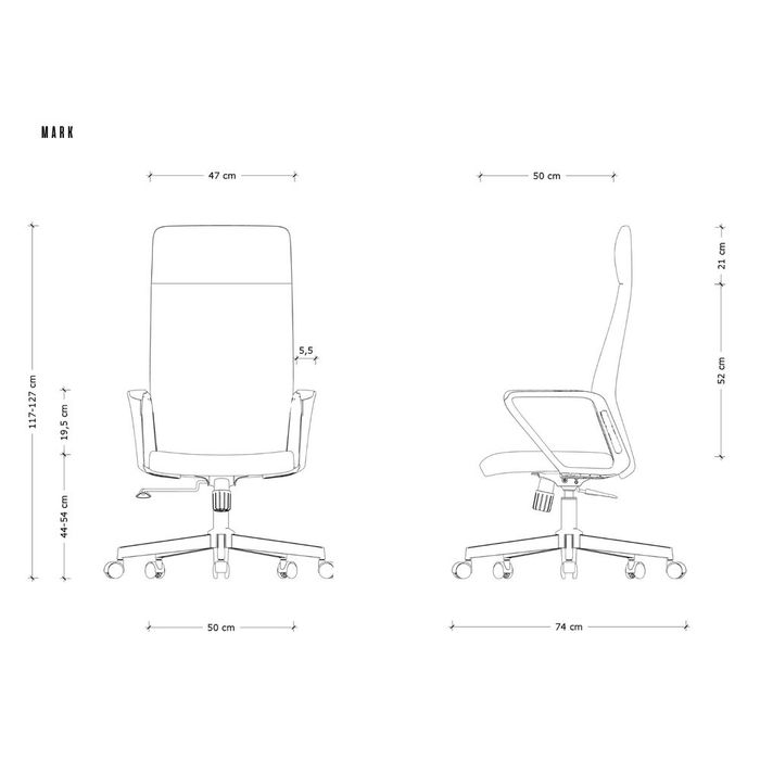 UNIQUE fotel biurowy Mark czarny, szary, skóra naturalna, eko skóra ( CM-B250AS)