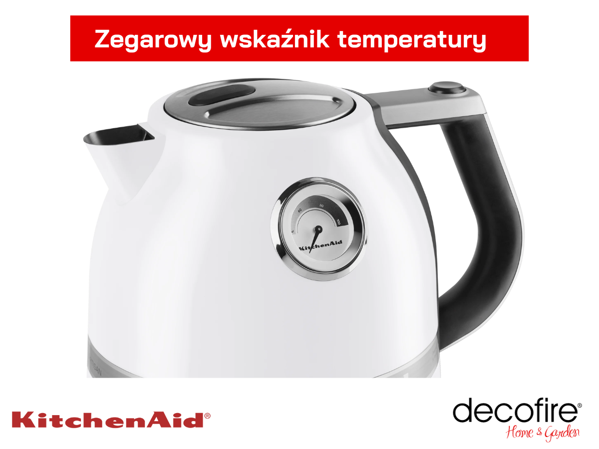 Zegarowy wskaźnik w czajniku Artisan 1,5 l Frosted Pearl KitchenAid