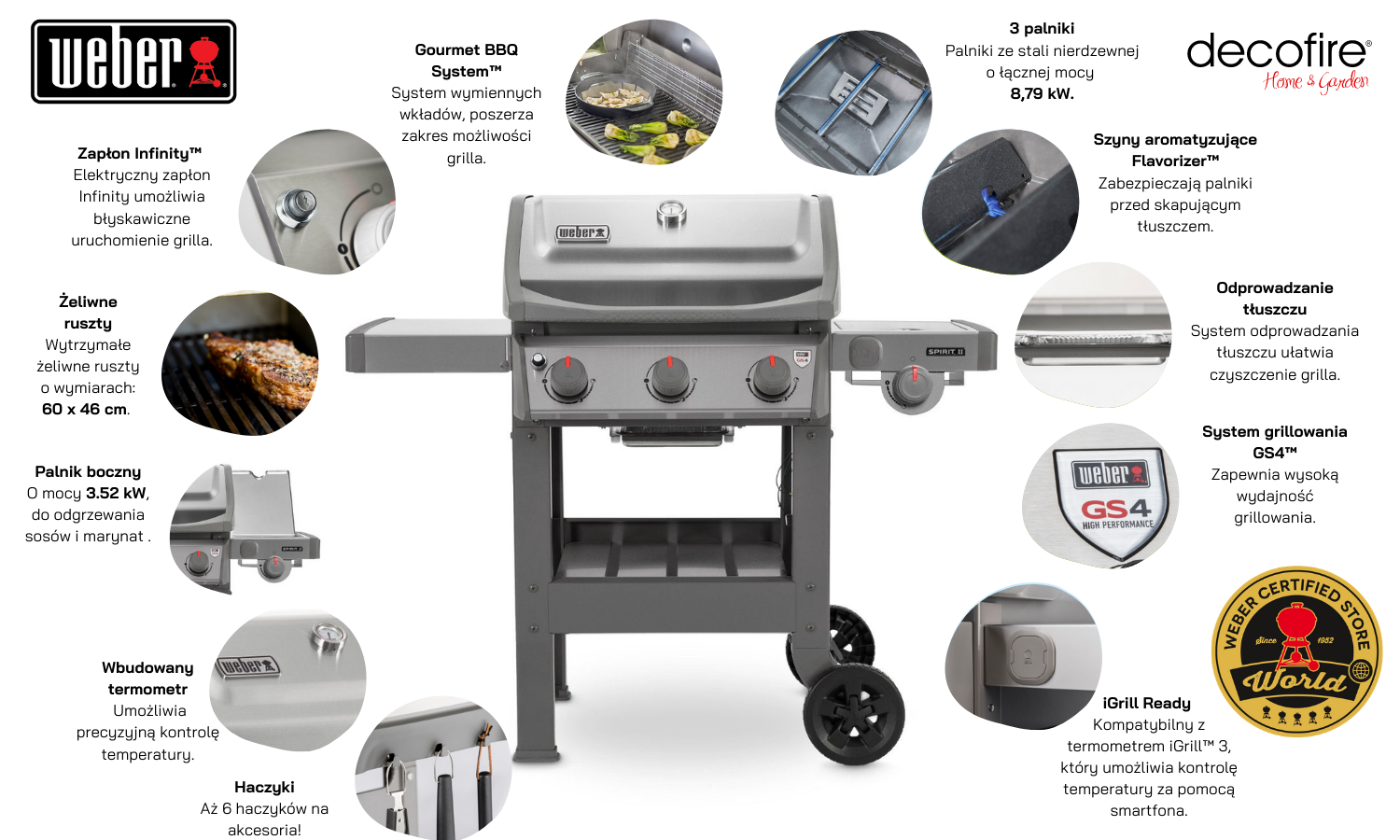 Grill gazowy Weber Spirit II S-320 główne cechy