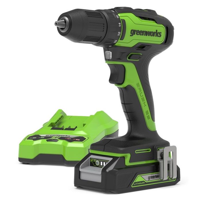 Greenworks 24V wiertarko-wkrętarka GD24DD35K2 zestaw ładowarka + akumulator 2Ah + walizka (GR3704007UA) 