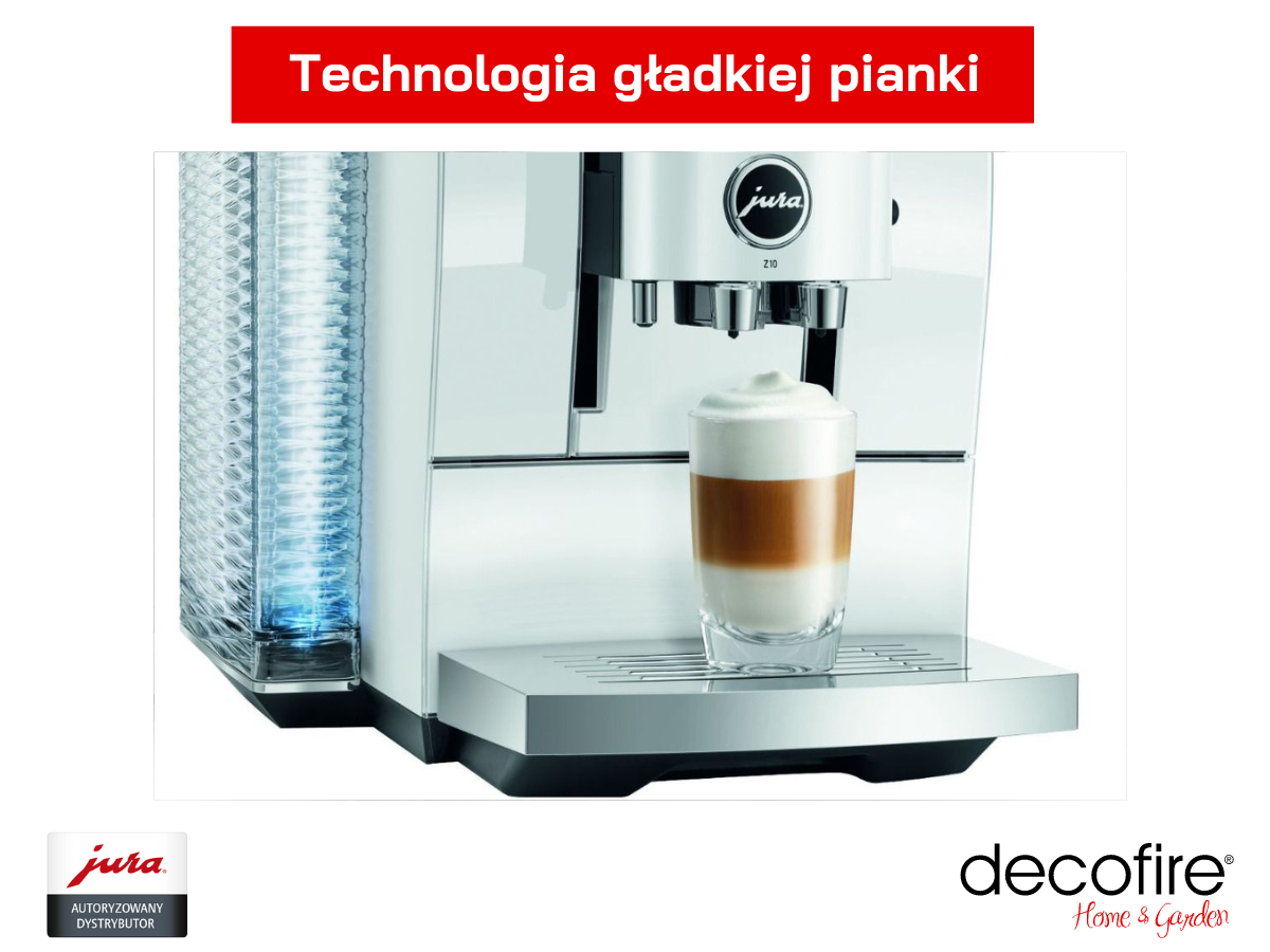 Ekspres Jura Z10 Diamond White przygotowujący Latte z gładką pianką