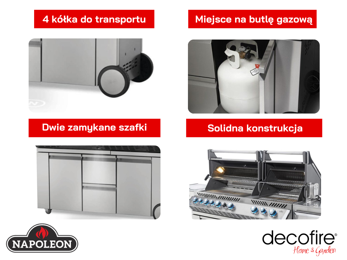 Grill gazowy Napoleon Prestige PRO 825 RSBI-3 dodatkowe funkcje