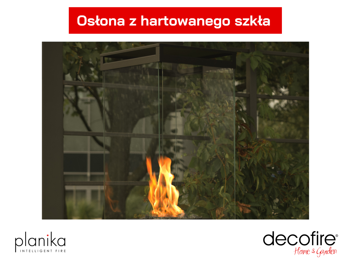 Osłona z hartowanego szkła kominek Planika Lighthouse czarny