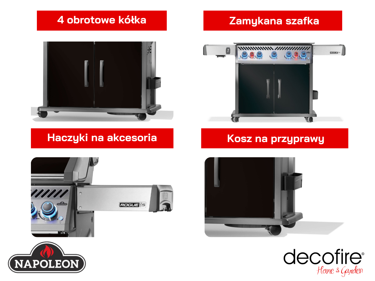Grill gazowy Napoleon Rogue PRO-S 625 RSIB dodatkowe funkcje