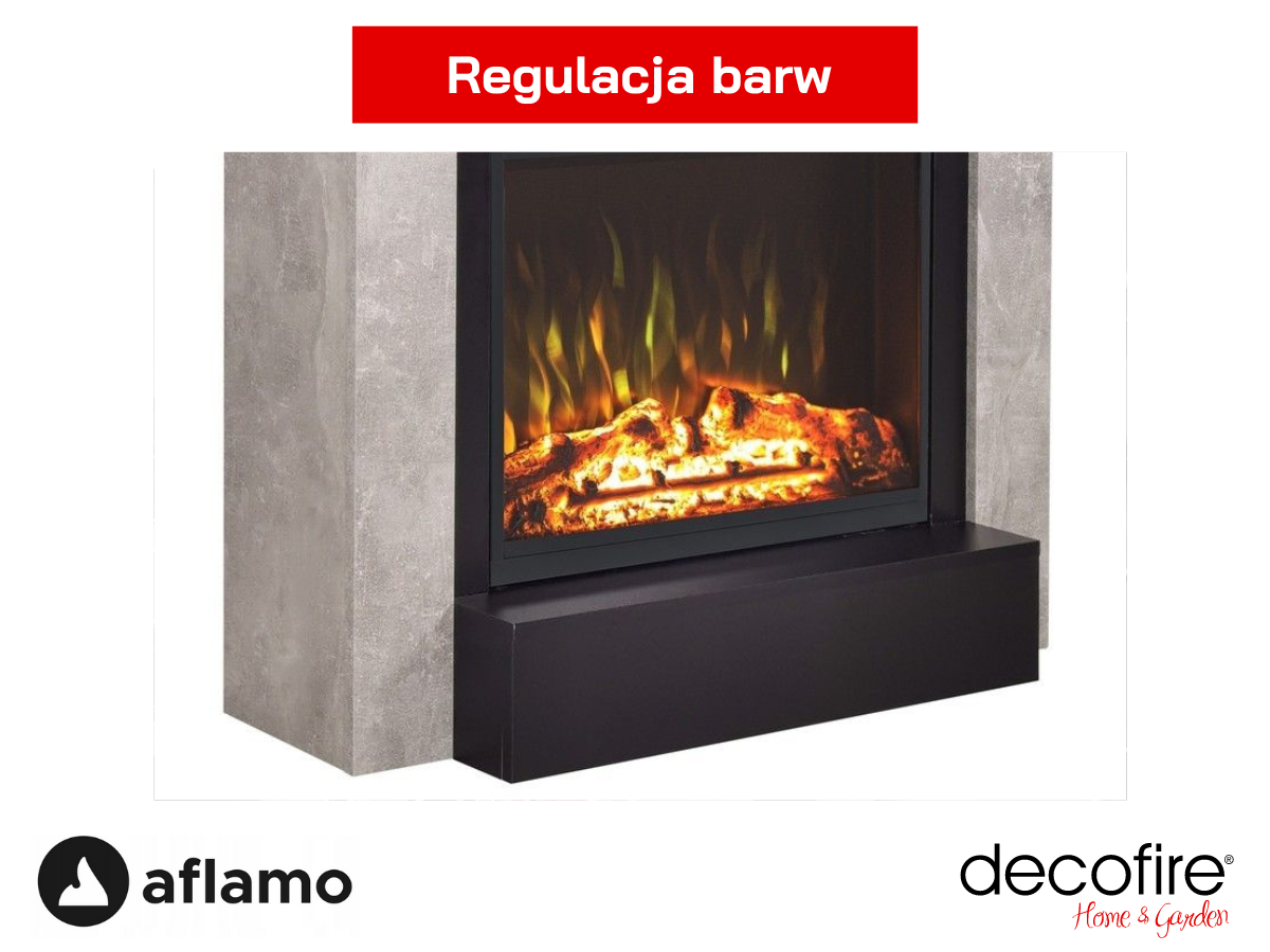 Kominek elektryczny Aflamo Simple LED 60 2D z regulowanymi barwami