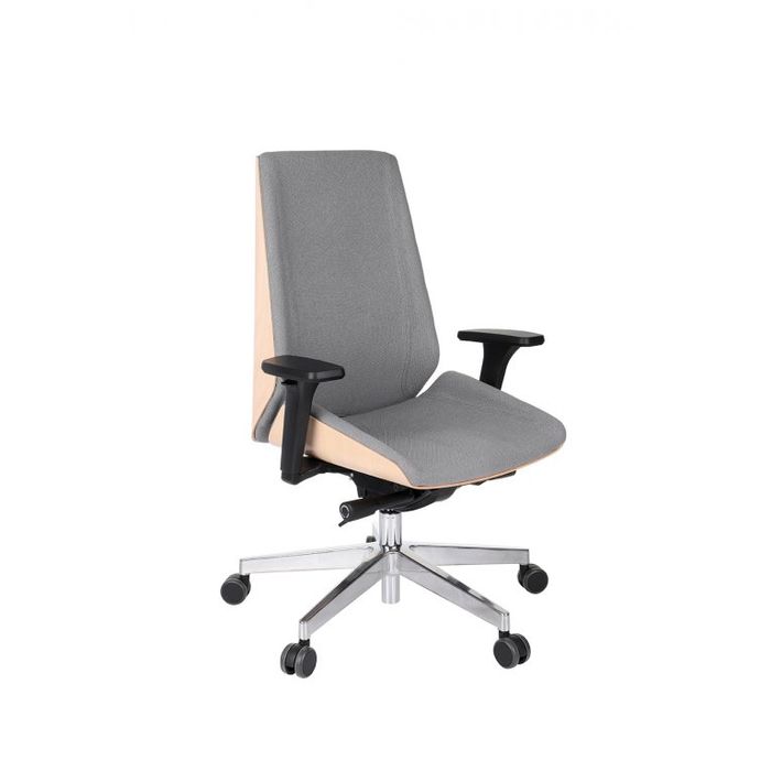 Grospol Fotel biurowy Moon Wood chrome tkanina Hygge - 8 kolorów