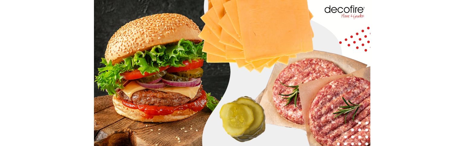 Burger wołowy z serem cheddar i sałatką z ogórków. Przepis na grilla!