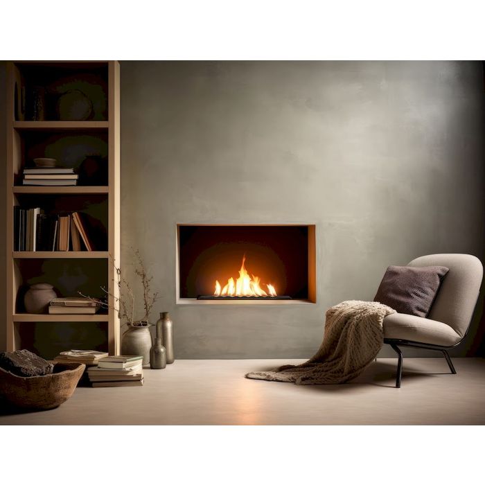 Zabudowa palnika Infire Black Burner 500 Slim Line we wnęce w ścianie