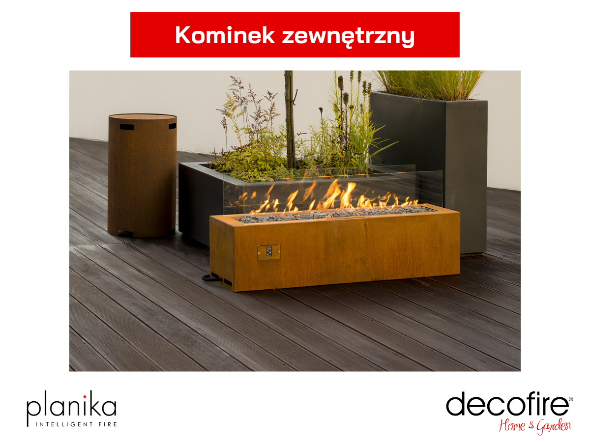 Kortenowy kominek zewnętrzny