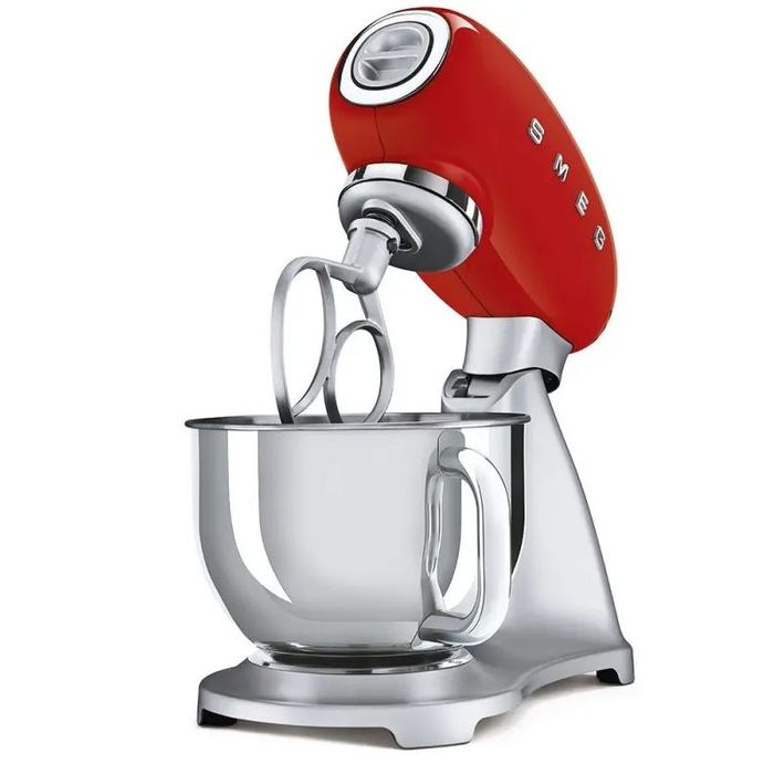 Mikser planetarny 50's style ze srebrną podstawą Czerwony 4,8L Smeg (SMF02RDEU) 