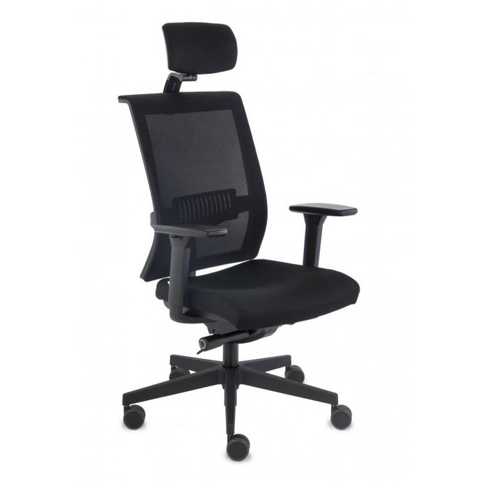 Fotel biurowy Grospol Level BS HD BLACK tkanina Cura - 8 kolorów