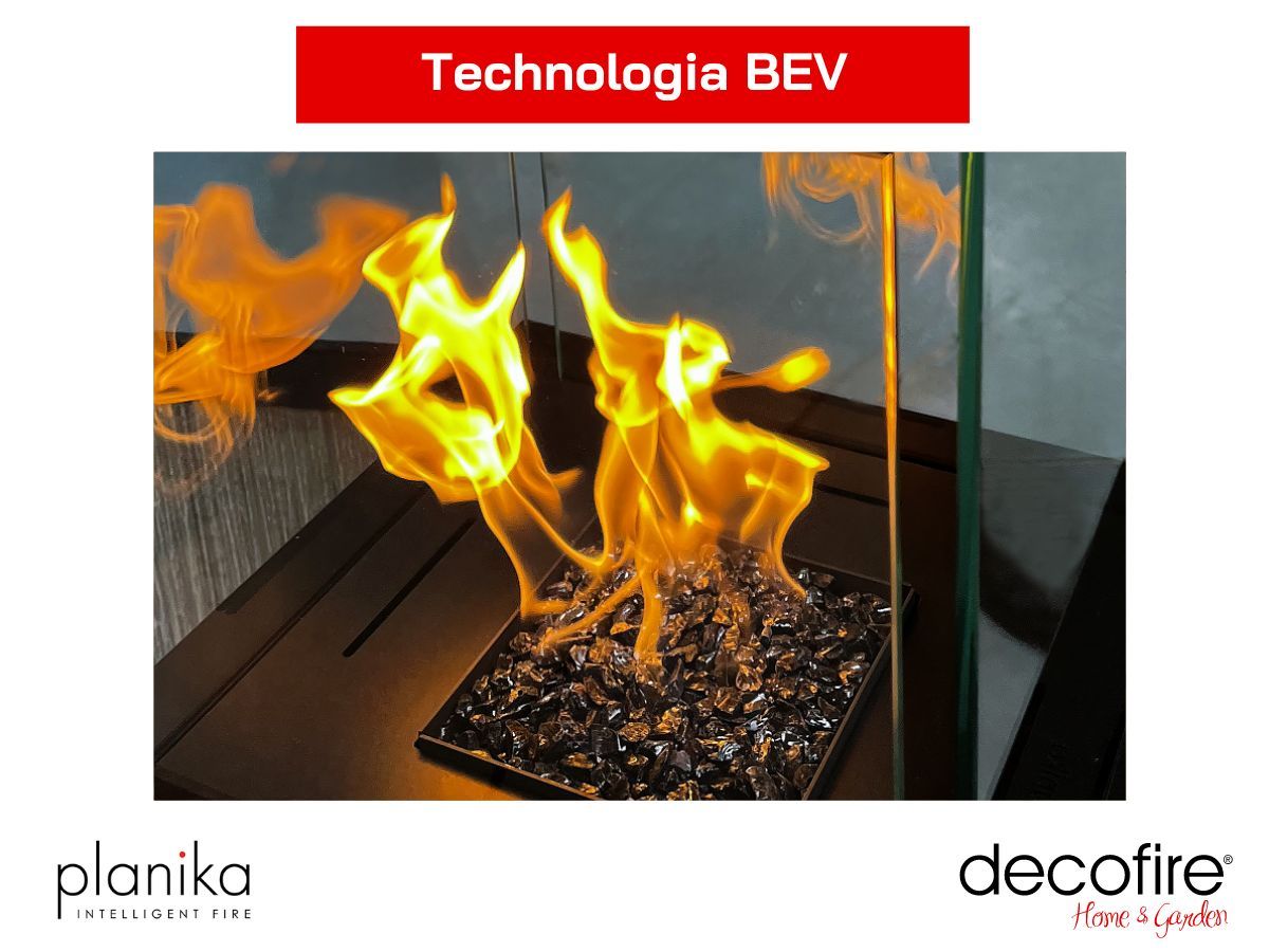 Biokominek Porto Kreta Planika - technologia BEV