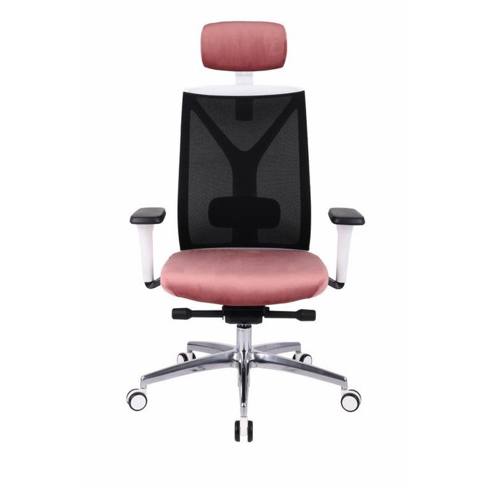 Fotel biurowy Grospol Valio WS HD chrome white tkanina Synergy - 12 kolorów