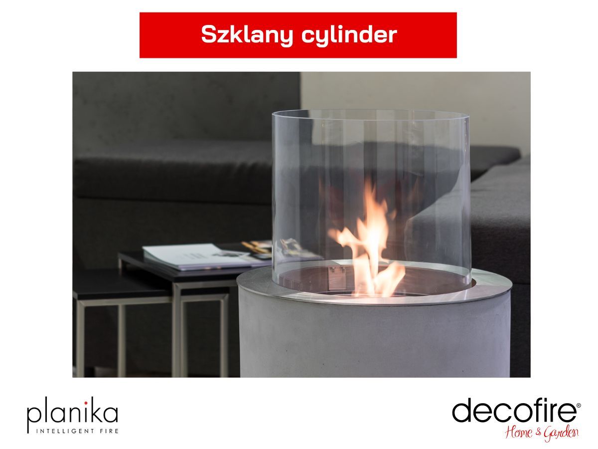 Biokominek Planika Jar Commerce – szklany cylinder