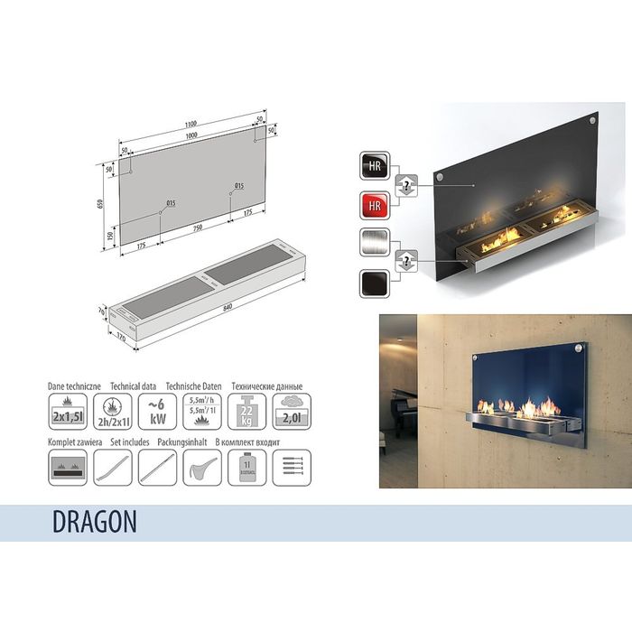 Biokominek wiszący MCJ DRAGON