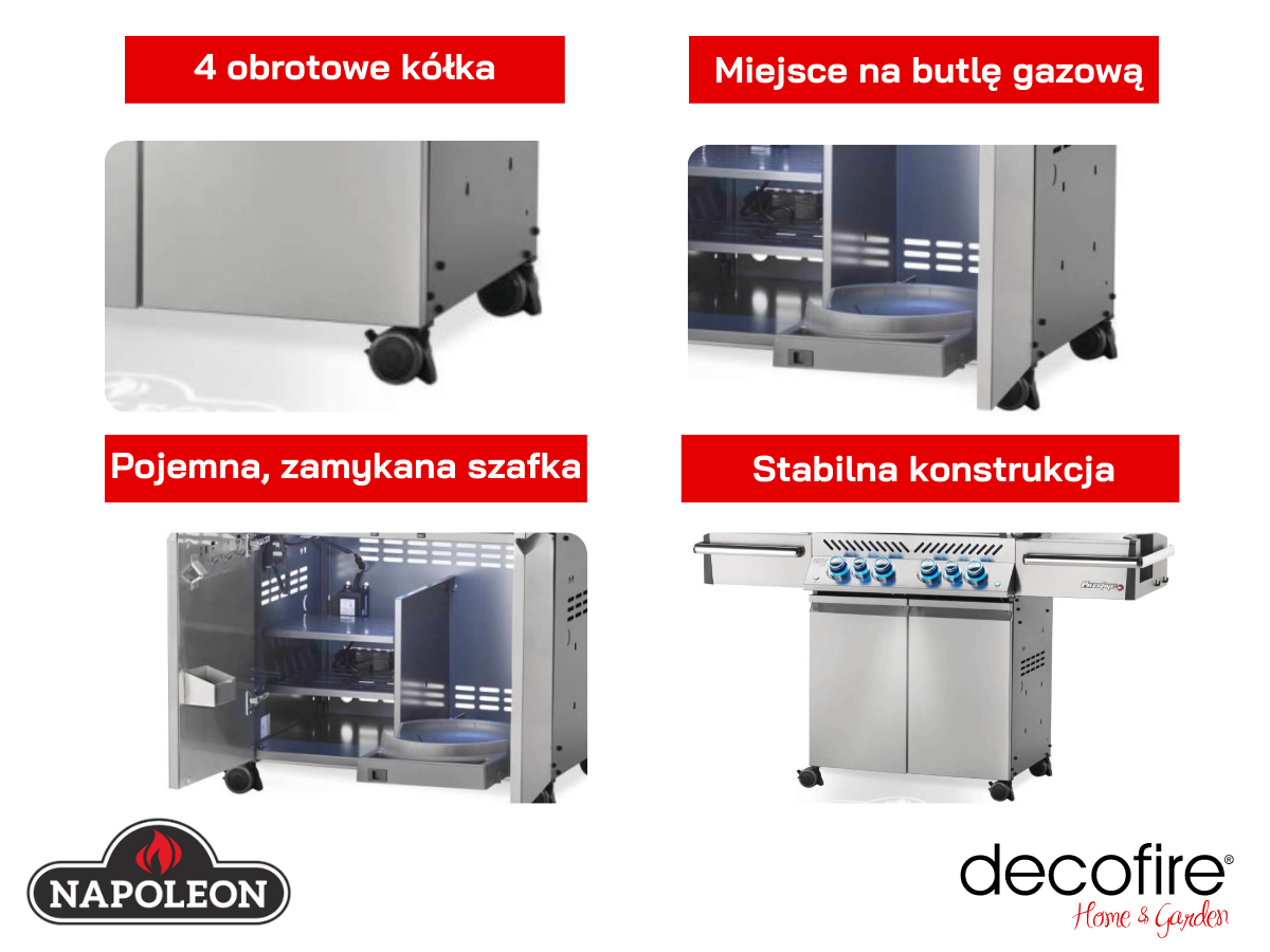 Grill gazowy Napoleon Prestige PRO 500 RSIB-3 dodatkowe funckje