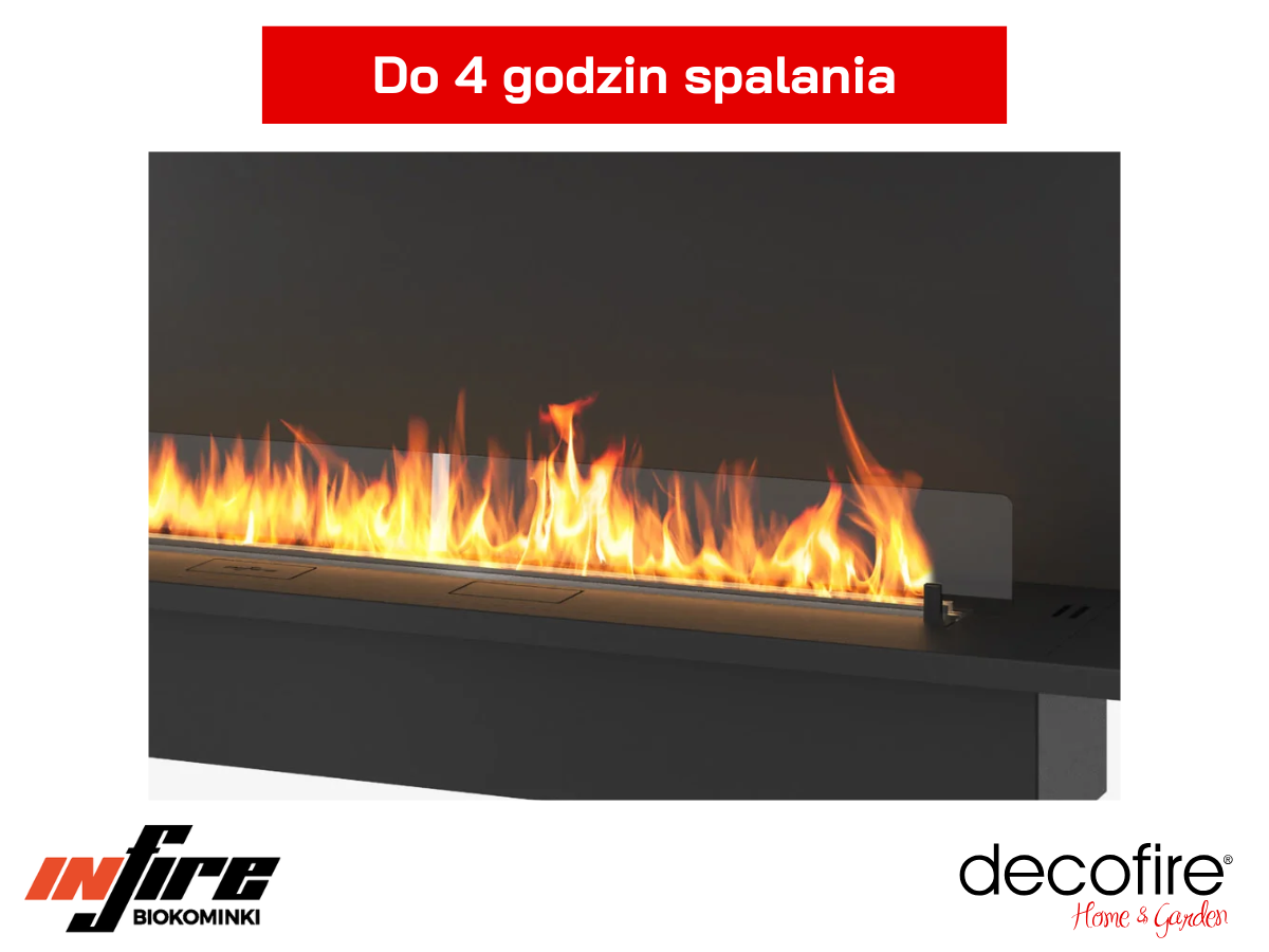Długi czas pracy biokominka do zabudowy Infire Etronic Basic C1400