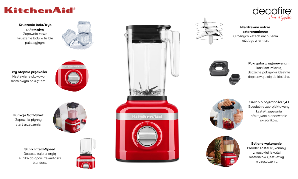 Blender K150 1,4 l Empire Red KitchenAid (5KSB1325EER)