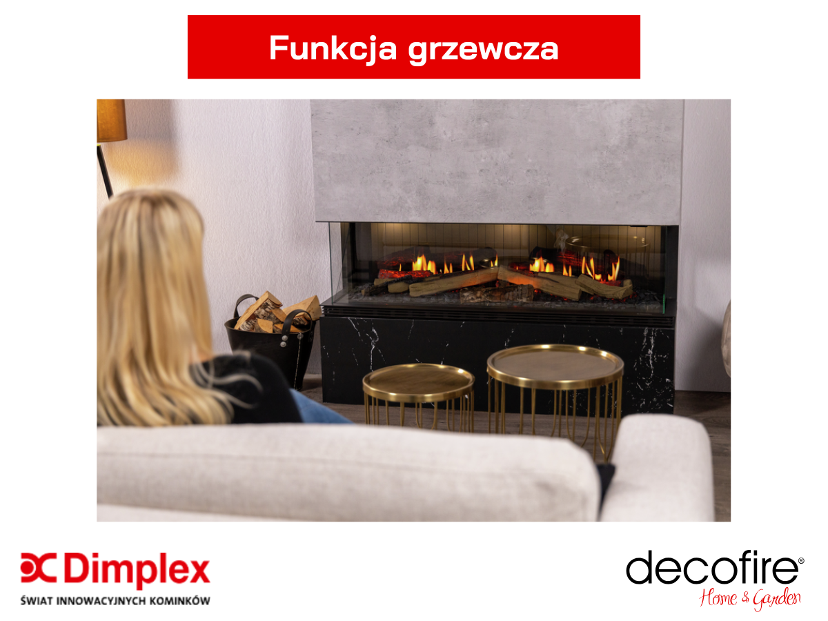 Dimplex kominek elektryczny do montażu ściennego Vista 130 III – funkcja grzewcza