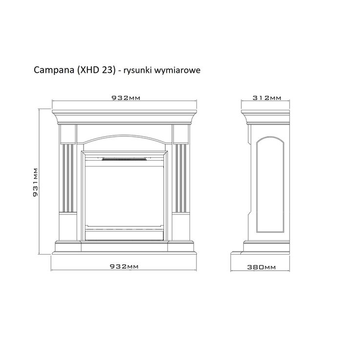 Dimplex kominek elektryczny Campana White