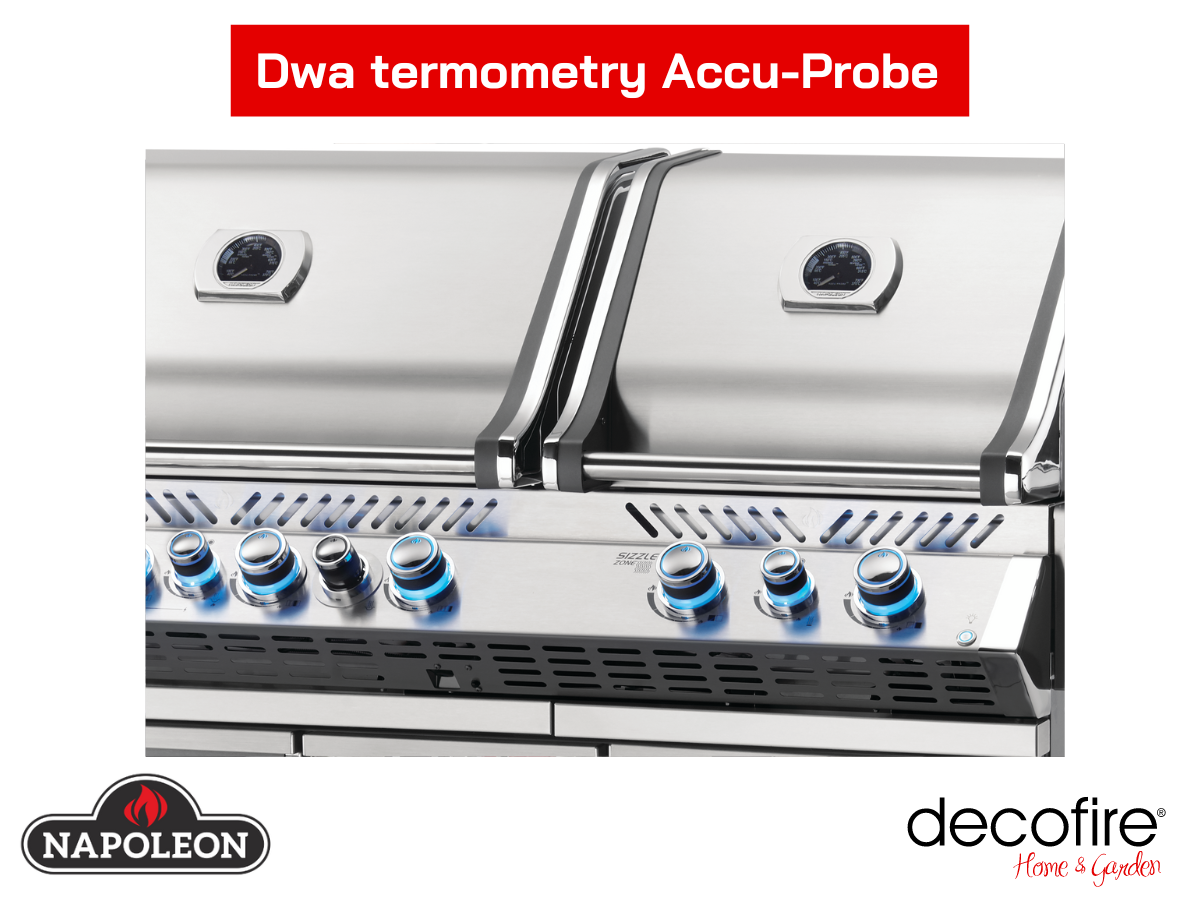 Dwa termometry w grillu Napoleon Prestige PRO 825 RSBI-3