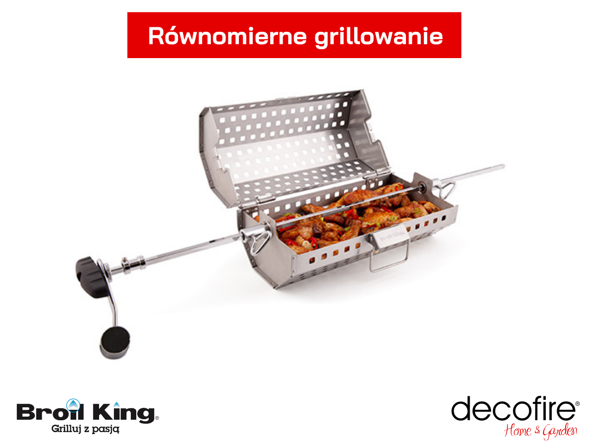 Równomierne grillowanie dzięki koszu do rożna Broil King