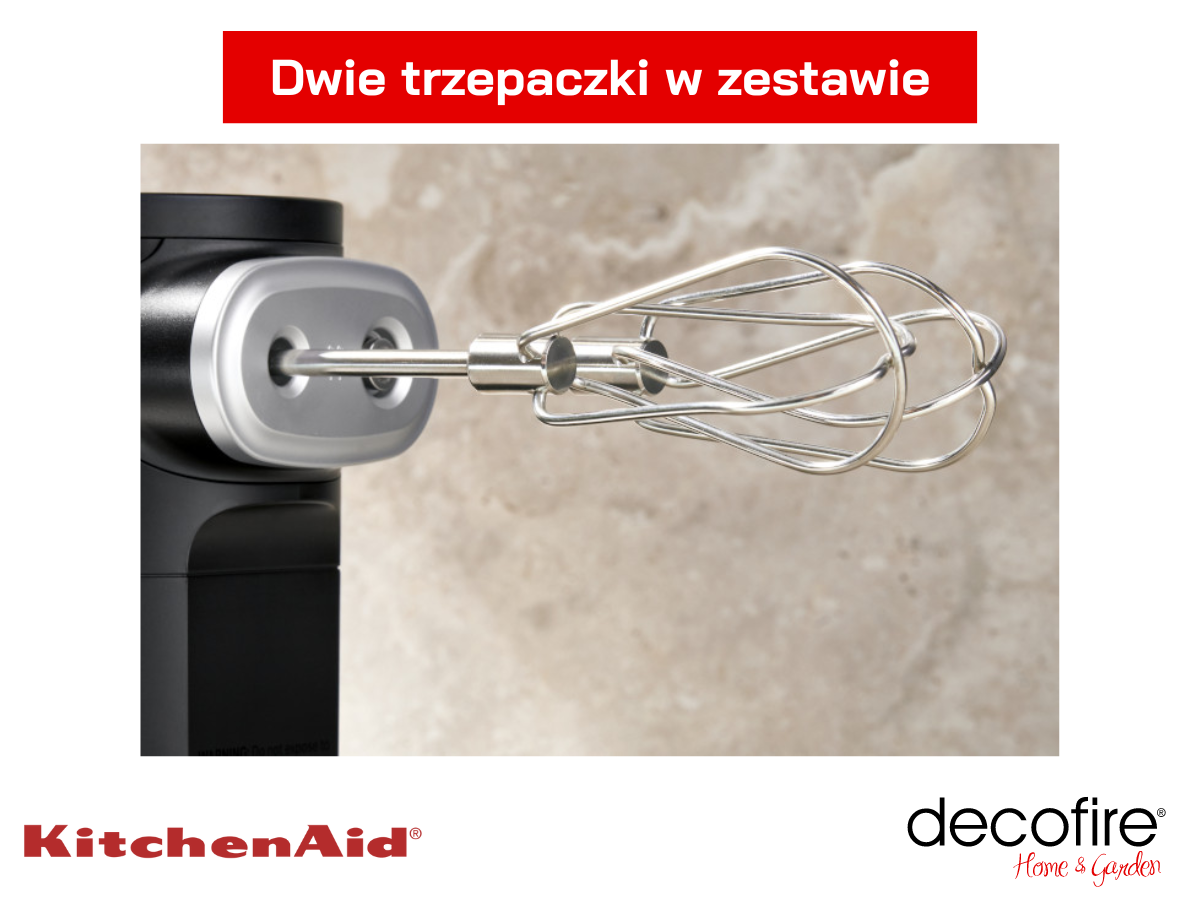 Dwie trzepaczki w zestawie z mikserem ręcznym na akumulator KitchenAid Go