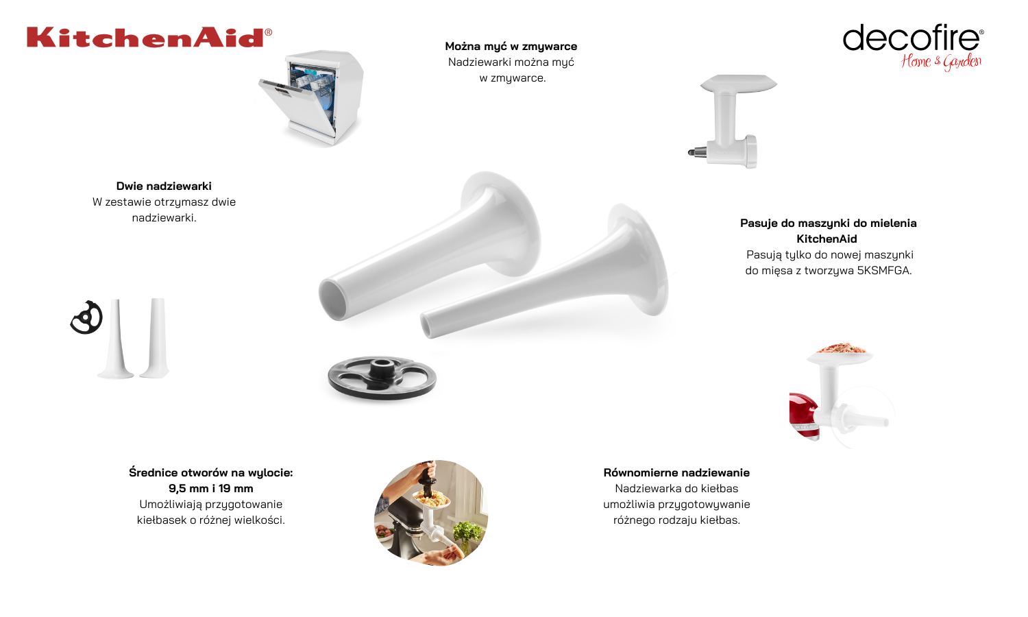 Nadziewarki do kiełbas do maszynki 5KSMFGA KitchenAid (5KSMSSA)