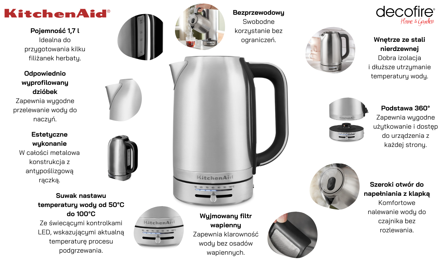 Czajnik 1,7 l Stainless Steel KitchenAid (5KEK1701ESX)
