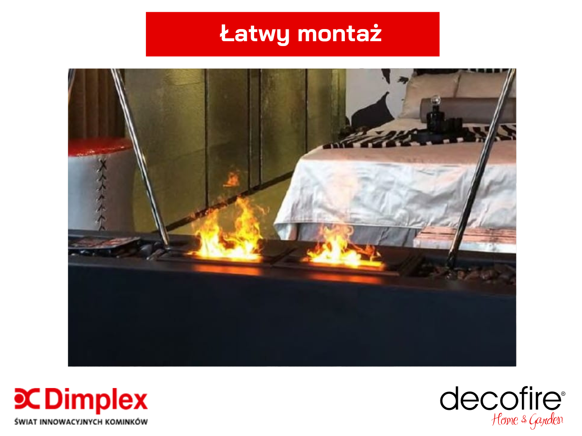 Dimplex kaseta kominkowa 500 R 3D LED Opti-myst – łatwy montaż
