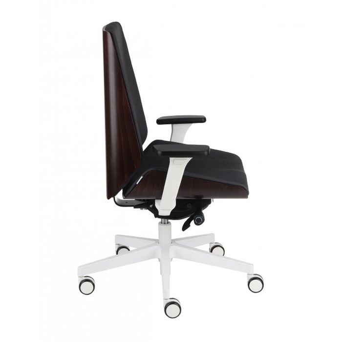 Grospol Fotel biurowy Moon Wood W white tkanina Synergy - 12 kolorów