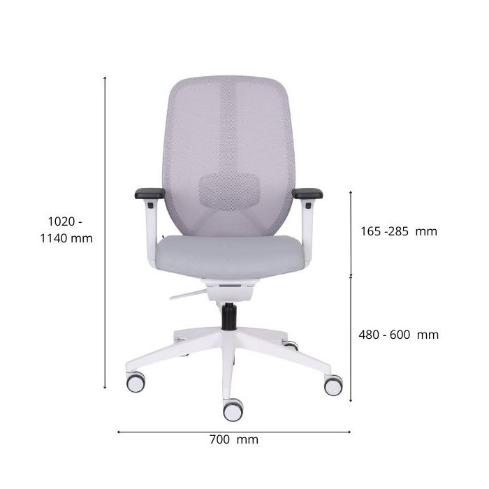 Grospol Ergonomiczny fotel biurowy 4U GS grey tkanina Cura - 8 kolorów