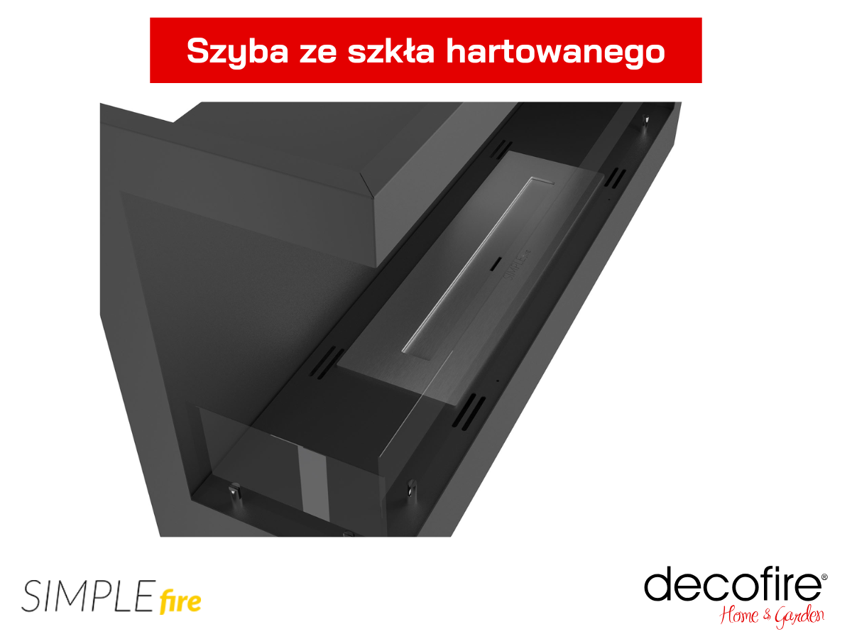 Biokominek narożny Simple Fire CORNER 900L z szybą