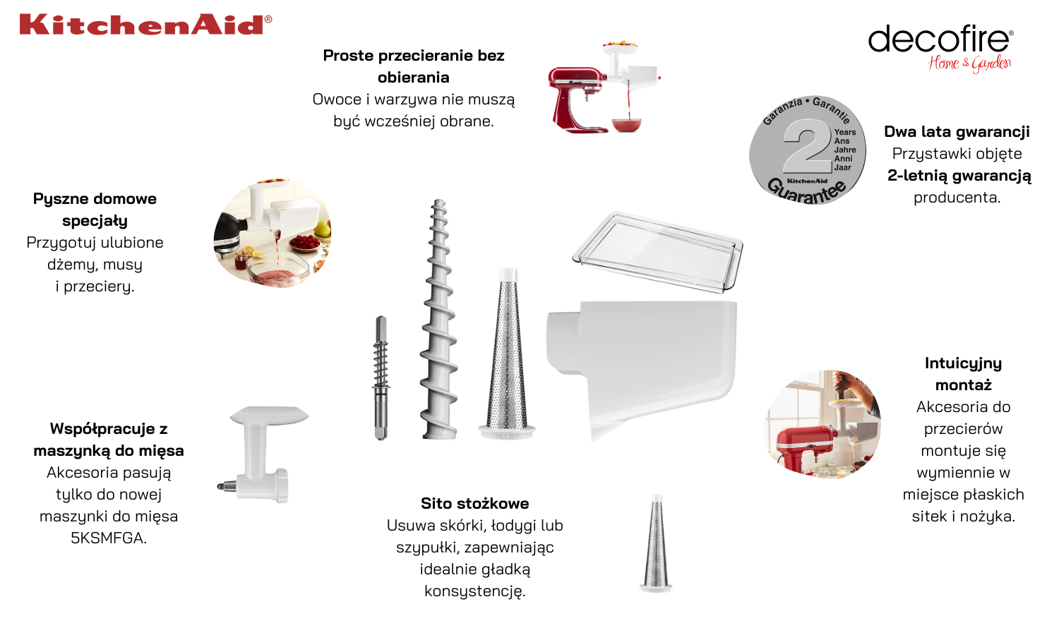 Akcesoria do przecierów do maszynki 5KSMFGA KitchenAid (5KSMFVSP)